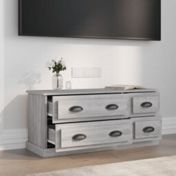 Berkfield Tv Cabinet Grey Sonoma 100X35.5X45 Cm Engineered Wood - thumbnail 3