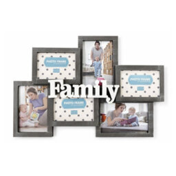 Black Wood-Effect Display Family Multi Plastic Photo Frame - thumbnail 2