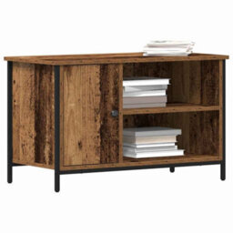 Berkfield Modern Tv Cabinet Old Wood 80X40X50 Cm Engineered Wood And Steel - thumbnail 3
