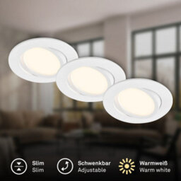 Briloner Ceiling Spotlights Set Of 3 Gu10 Led Lights 4.7W Adjustable Bulbs Included White - thumbnail 2