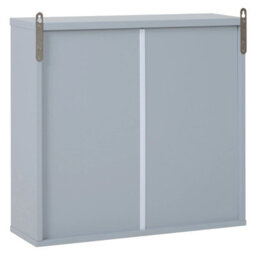 Wall Mounted Bathroom Mirror Cabinet With Storage Shelf Grey - thumbnail 5