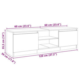 Vidaxl Tv Cabinet With Led Lights Sonoma Oak 120X30X36 Cm - thumbnail 3