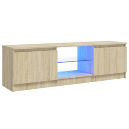 Vidaxl Tv Cabinet With Led Lights Sonoma Oak 120X30X36 Cm - thumbnail 1