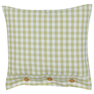 Beliani Throw Cushion Talya 45 X 45 Cm Olive Green Checked - image 1