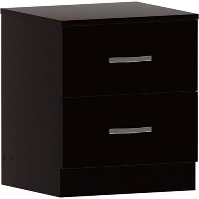 Lassic Vida Designs Riano 4 Piece Bedroom Set (2 Drawer Bedside Chest, 5 Drawer Chest, 2 Door Wardrobe) Black - image 1