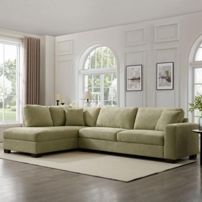 Home Detail Tate Left-Hand Facing Corner Sofa, Sage Green Chenille - image 1