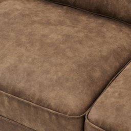 Furniturebox Uk Jasper Brown Faux Leather 3 Seater Sofa - thumbnail 4