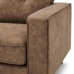 Furniturebox Uk Jasper Brown Faux Leather 3 Seater Sofa - thumbnail 5