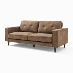 Furniturebox Uk Jasper Brown Faux Leather 3 Seater Sofa - thumbnail 8
