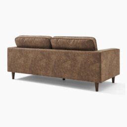 Furniturebox Uk Jasper Brown Faux Leather 3 Seater Sofa - thumbnail 9