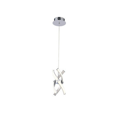 Luminosa Lighting Luminosa Espirales Pendant 1 Light 12W Led 3000K, 840Lm, Silver/frosted Acrylic/polished Chrome - image 1