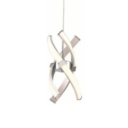 Luminosa Lighting Luminosa Espirales Pendant 1 Light 12W Led 3000K, 840Lm, Silver/frosted Acrylic/polished Chrome - thumbnail 5