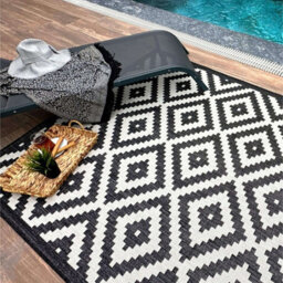 The Rugs Ecology Collection Outdoor Rugs In Black  100Bl - thumbnail 2
