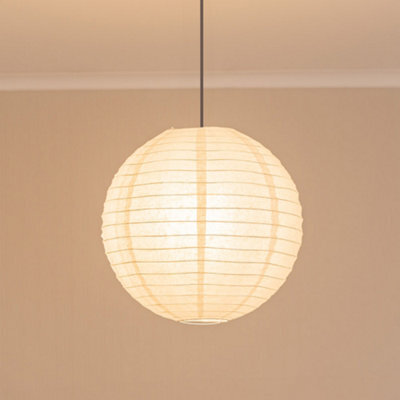 Valuelights Isla White Paper Globe Ball Dome Easy Fit Ceiling 40Cm Lamp Shade With Led Bulb - image 1