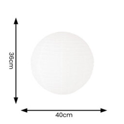 Valuelights Isla White Paper Globe Ball Dome Easy Fit Ceiling 40Cm Lamp Shade With Led Bulb - thumbnail 4