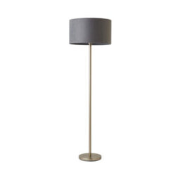 Valuelights Charles Chrome Floor Lamp With Grey Velvet Shade - thumbnail 2