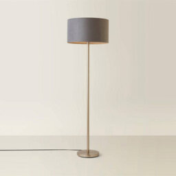 Valuelights Charles Chrome Floor Lamp With Grey Velvet Shade - thumbnail 6