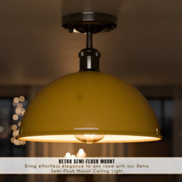 Industrial-Semi Flush Mount Vintage Ceiling Light Metal 30Cm Dome Lampshade Mini Pendant Lighting For Living Room - thumbnail 6