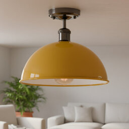 Industrial-Semi Flush Mount Vintage Ceiling Light Metal 30Cm Dome Lampshade Mini Pendant Lighting For Living Room - thumbnail 5