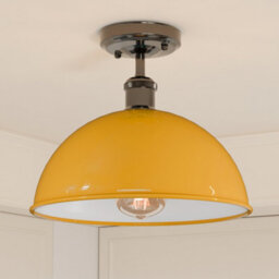 Industrial-Semi Flush Mount Vintage Ceiling Light Metal 30Cm Dome Lampshade Mini Pendant Lighting For Living Room - thumbnail 2
