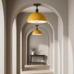Industrial-Semi Flush Mount Vintage Ceiling Light Metal 30Cm Dome Lampshade Mini Pendant Lighting For Living Room - thumbnail 7