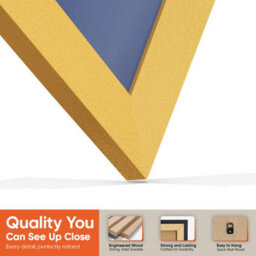"16X16"" Gold Modern Vinyl Record Frame With Blue Mount For 12 Inch Lp Disc - Ak Frames" - thumbnail 3