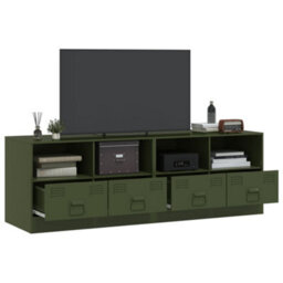 Berkfield Tv Cabinets 2 Pcs Olive Green 67X39X44 Cm Steel - thumbnail 4