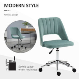 Vinsetto Mid-Back Swivel Home Office Chair Scallop Computer Desk Chair Green - thumbnail 5