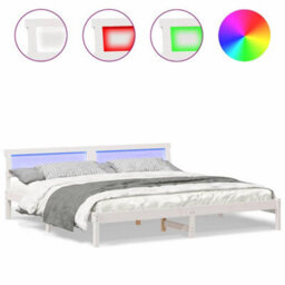 Berkfield With Led Strip Lights White 200 Cm X 200 Cm Metal And Wood - thumbnail 4