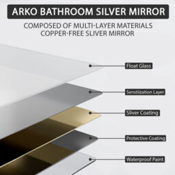 Arko Bathroom Mirror With Led Lights With Bluetooth 500X700mm - Wall Mounted Vanity Mirror - Illuminated Led Mirror - thumbnail 2