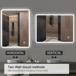 Arko Bathroom Mirror With Led Lights With Bluetooth 500X700mm - Wall Mounted Vanity Mirror - Illuminated Led Mirror - thumbnail 6
