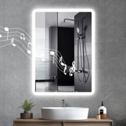Arko Bathroom Mirror With Led Lights With Bluetooth 500X700mm - Wall Mounted Vanity Mirror - Illuminated Led Mirror