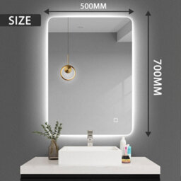 Arko Bathroom Mirror With Led Lights With Bluetooth 500X700mm - Wall Mounted Vanity Mirror - Illuminated Led Mirror - thumbnail 4