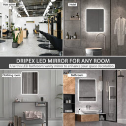 Arko Bathroom Mirror With Led Lights With Bluetooth 500X700mm - Wall Mounted Vanity Mirror - Illuminated Led Mirror - thumbnail 9
