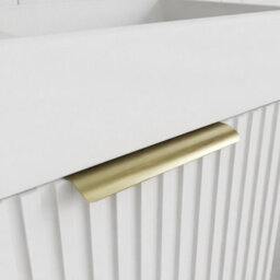 Affine Fluted 400mm Bathroom Vanity Unit Basin Wall Hung Cupboard Soft Close Matt White - thumbnail 5