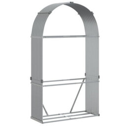 Walplus Log Holder Light Grey 120X45X210 Cm Galvanised Steel - thumbnail 2