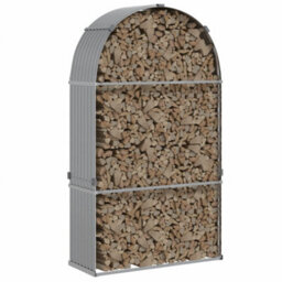 Walplus Log Holder Light Grey 120X45X210 Cm Galvanised Steel - thumbnail 3