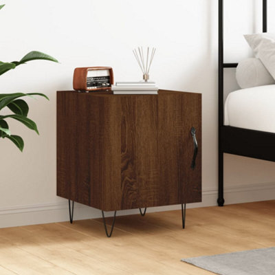 Berkfield Bedside Cabinet Brown Oak 40X40X50 Cm Engineered Wood - image 1