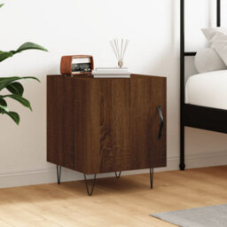 Berkfield Bedside Cabinet Brown Oak 40X40X50 Cm Engineered Wood