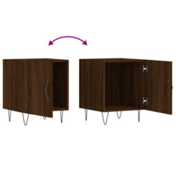 Berkfield Bedside Cabinet Brown Oak 40X40X50 Cm Engineered Wood - thumbnail 9