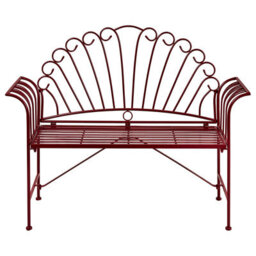 Beliani Garden Bench Cavinia 125 Cm Metal Burgundy