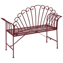 Beliani Garden Bench Cavinia 125 Cm Metal Burgundy - thumbnail 5