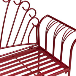 Beliani Garden Bench Cavinia 125 Cm Metal Burgundy - thumbnail 6