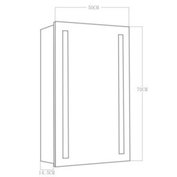 Living And Home Touch Sensor Wall Bathroom Mirror Cabinet Led Lighting With Shaver Socket 700 X 500 mm - thumbnail 5