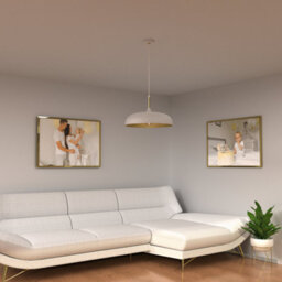 Milagro Lincoln White 45Cm Pendant Lamp Stylish Hand Made Scandi Style Lamp With A Golden Finish To The Shade Interior 1Xe27 - thumbnail 2