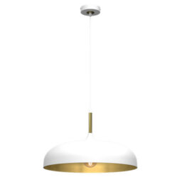 Milagro Lincoln White 45Cm Pendant Lamp Stylish Hand Made Scandi Style Lamp With A Golden Finish To The Shade Interior 1Xe27 - thumbnail 3