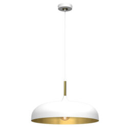 Milagro Lincoln White 45Cm Pendant Lamp Stylish Hand Made Scandi Style Lamp With A Golden Finish To The Shade Interior 1Xe27 - thumbnail 6