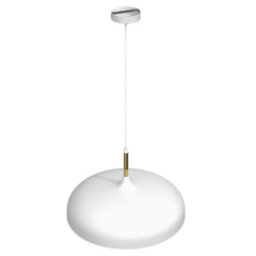 Milagro Lincoln White 45Cm Pendant Lamp Stylish Hand Made Scandi Style Lamp With A Golden Finish To The Shade Interior 1Xe27 - thumbnail 4