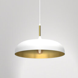 Milagro Lincoln White 45Cm Pendant Lamp Stylish Hand Made Scandi Style Lamp With A Golden Finish To The Shade Interior 1Xe27 - thumbnail 5