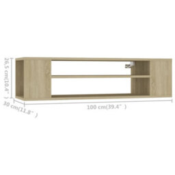 Berkfield Hanging Tv Cabinet Sonoma Oak 100X30X26.5 Cm Engineered Wood - thumbnail 7